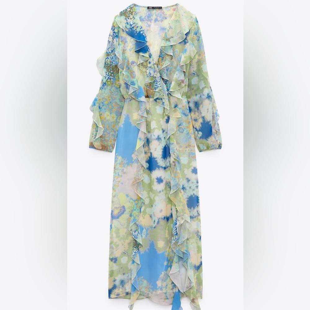 NWT Zara ruffle midi dress